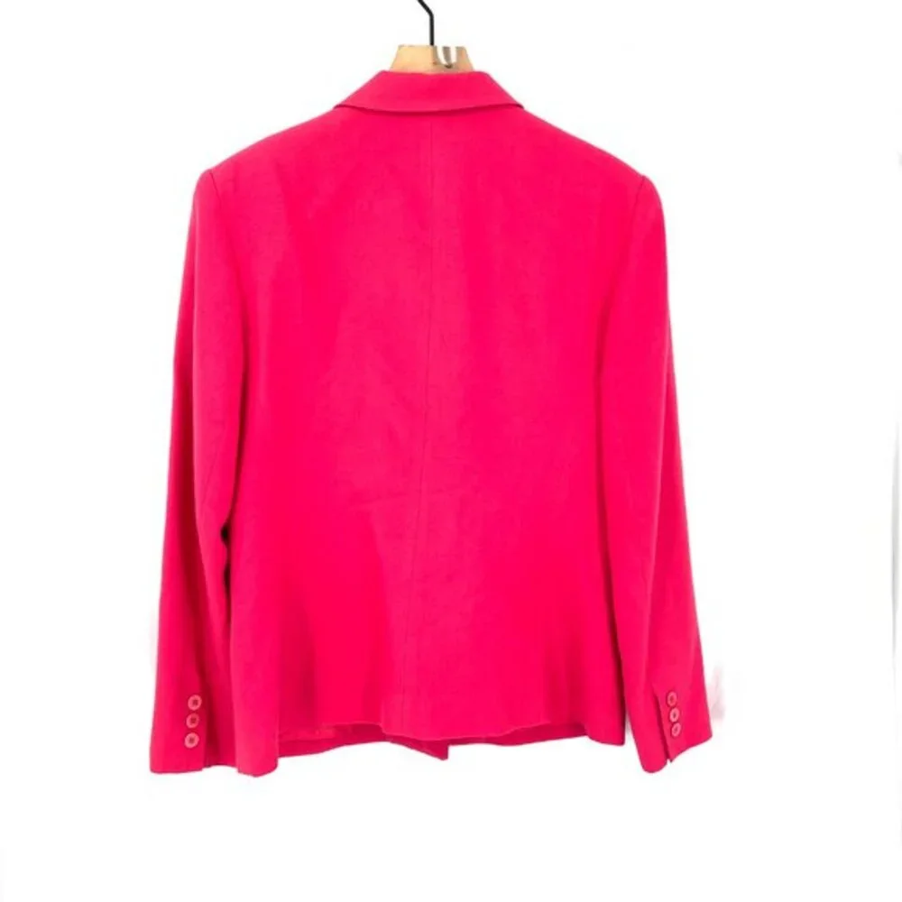 Vintage Talbots worsted‎ wool bubble gum pink 4 button blazer jacket career 10